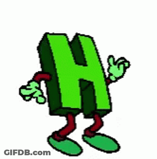 Dancing Green H GIF