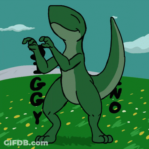 Dancing Green Jiggy Dino GIF