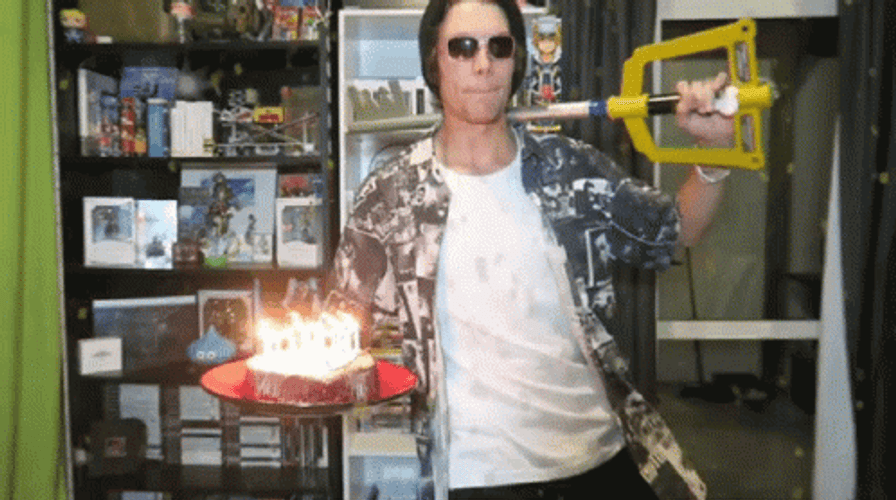 Dancing Guy With Cake Work Anniversary Meme GIF