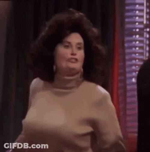 Dancing Happy Fat Monica GIF
