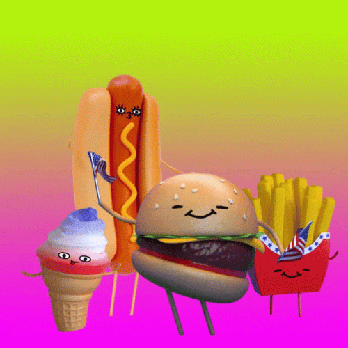 Dancing Hot Dog Burger Fries GIF