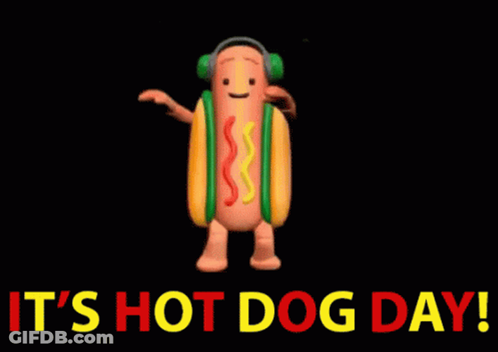 Dancing Hot Dog Day GIF