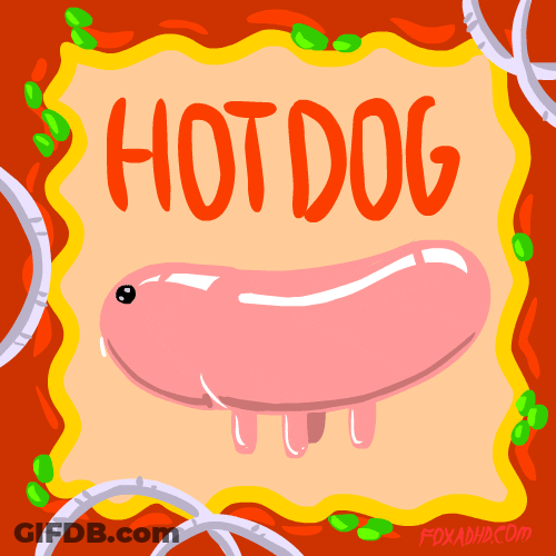 Dancing Hot Dog Drooling GIF