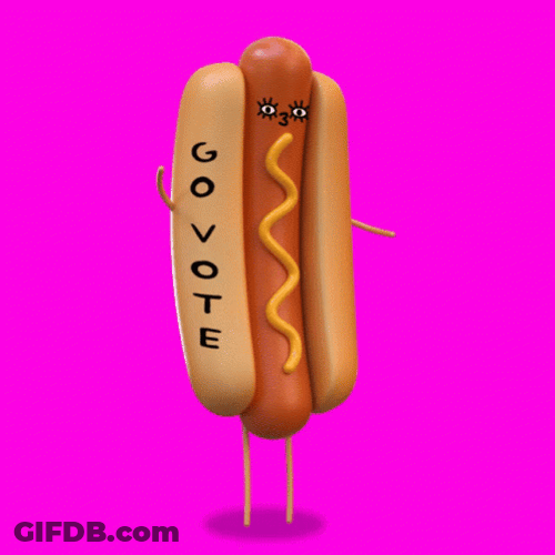Dancing Hot Dog Go Vote GIF