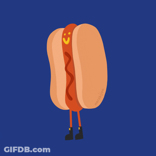 Dancing Hot Dog Knee GIF