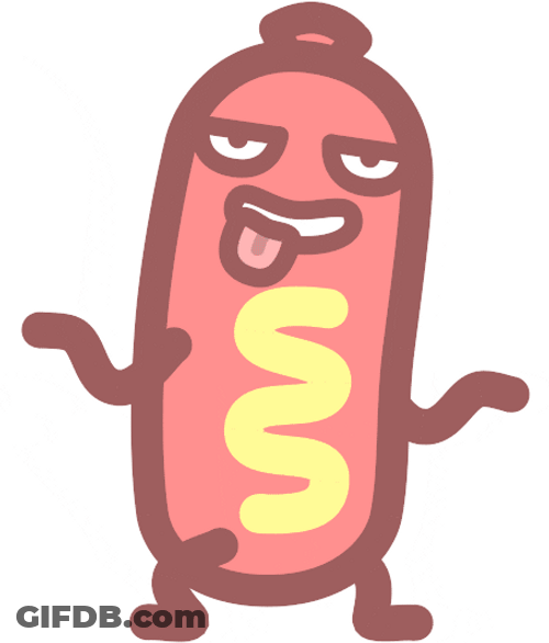 Dancing Hot Dog Tongue Sticking Out GIF