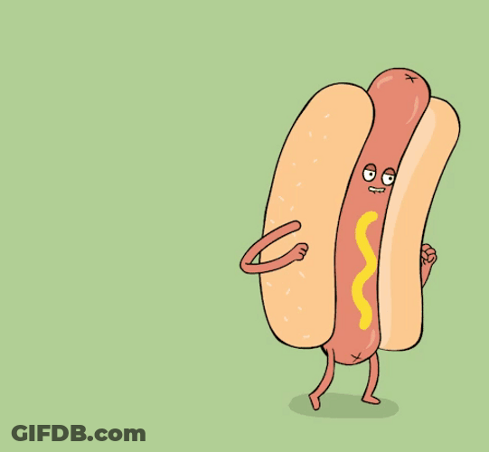 Dancing Hot Dog Walking GIF