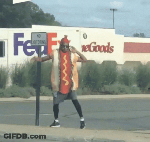 Dancing Hotdog Man Makes Me Want A Hot Dog GIF