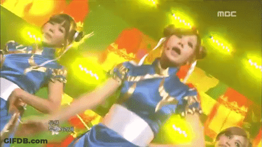 Dancing In Chun Li Costume GIF
