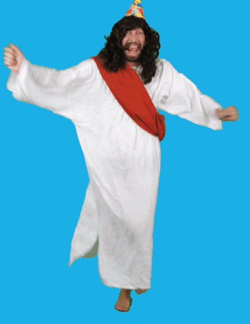 Dancing Jesus Happy Dance Party Flashing Colors GIF