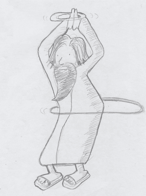 Dancing Jesus Hula Hoop Drawing Art GIF