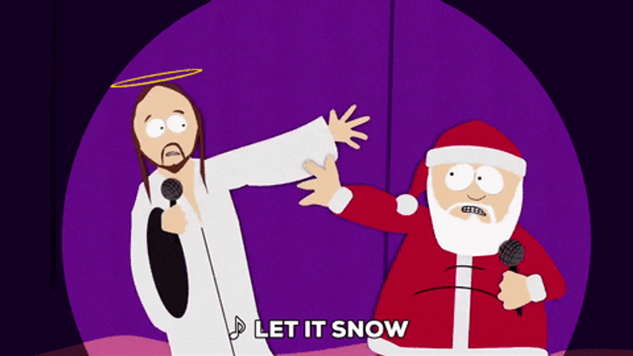 Dancing Jesus Santa Claus Singing South Park GIF