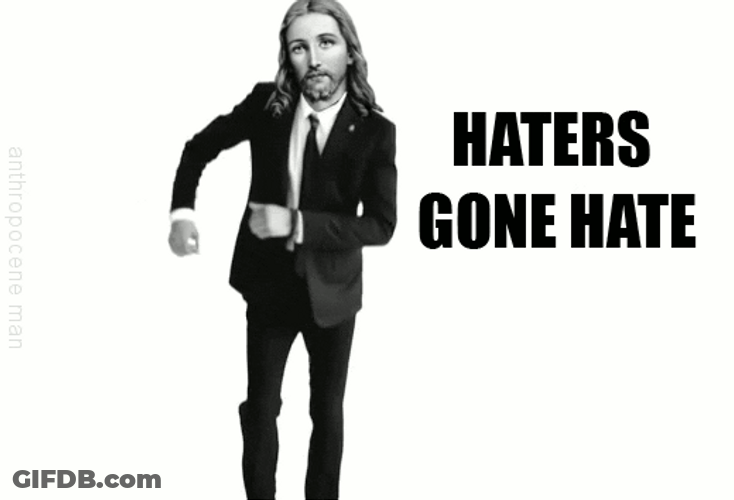Dancing Jesus Suit Haters Gone Hate Meme GIF