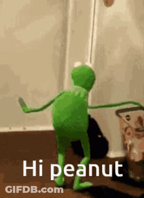 Dancing Kermit The Frog Hi Peanuts GIF