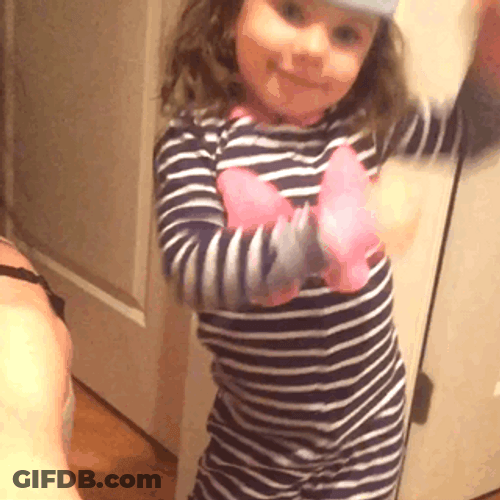 Dancing Kid Cute Striped Jammies GIF