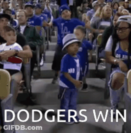 Dancing Kid Dodgers Win GIF
