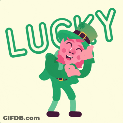 Dancing Leprechaun Lucky Four Leaf Clover GIF