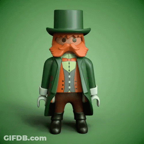 Dancing Leprechaun Playmobil St Patrick's Day GIF
