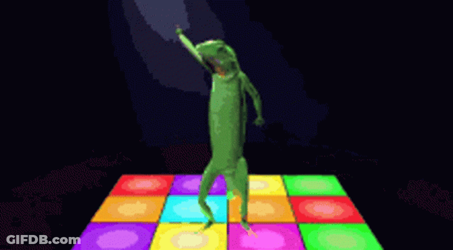 Dancing Lizard Inside Colorful Box Shape GIF