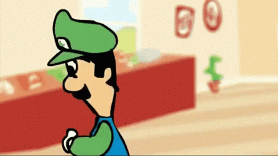 Dancing Luigi Close Eyes Pointing Left Right GIF