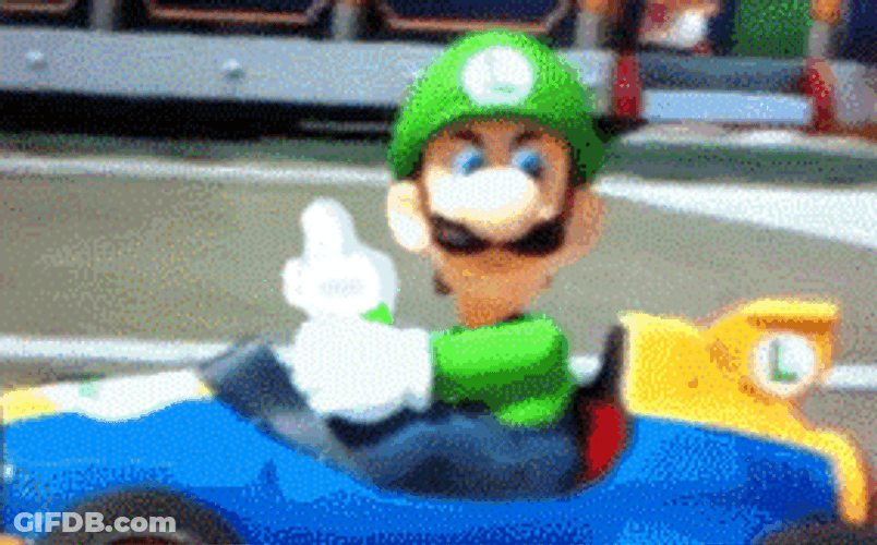 Dancing Luigi Hits Enemy GIF