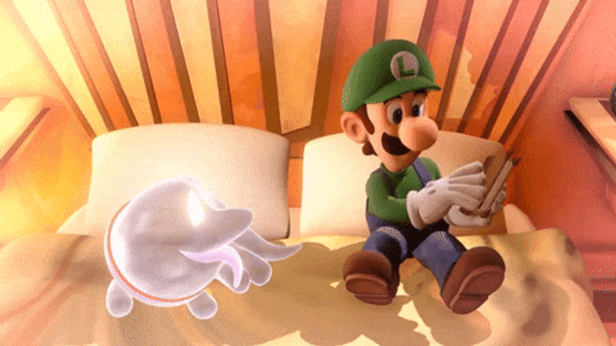 Dancing Luigi Reads Book And Fell Asleep GIF
