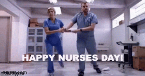 Dancing Man And Woman Happy Nurses Day GIF