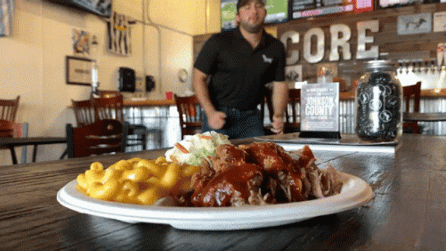 Dancing Man Approaching Barbeque Brisket GIF
