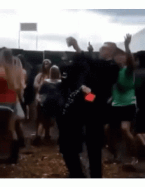 Dancing Man Holding Red Card GIF