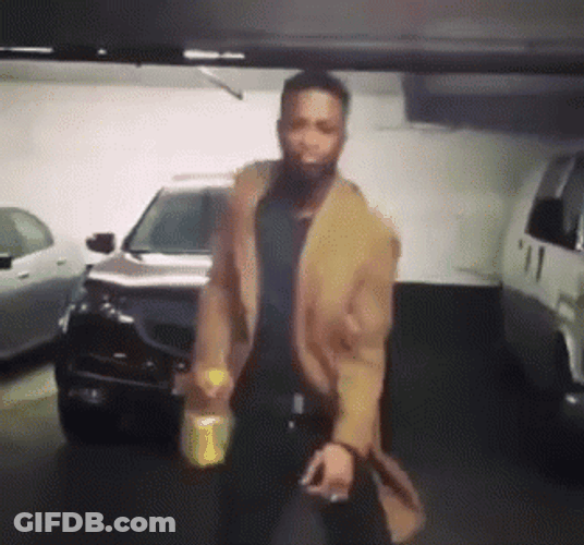 Dancing Man In Parking Lot GIF