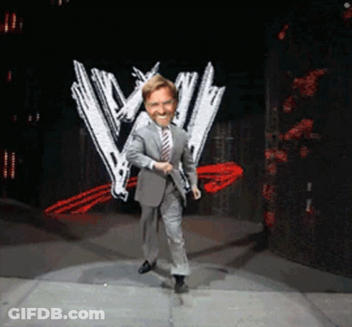 Dancing Man In Suit And Tie Before W Logo GIF