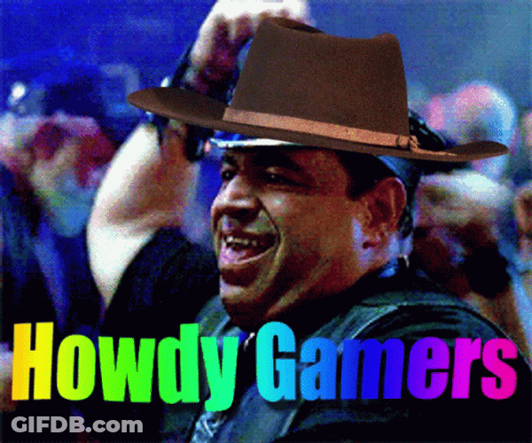 Dancing Man With Cowboy Hat Howdy Gamers GIF