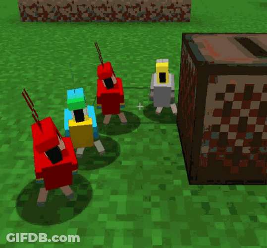 Dancing Minecraft Game Party Parrots GIF