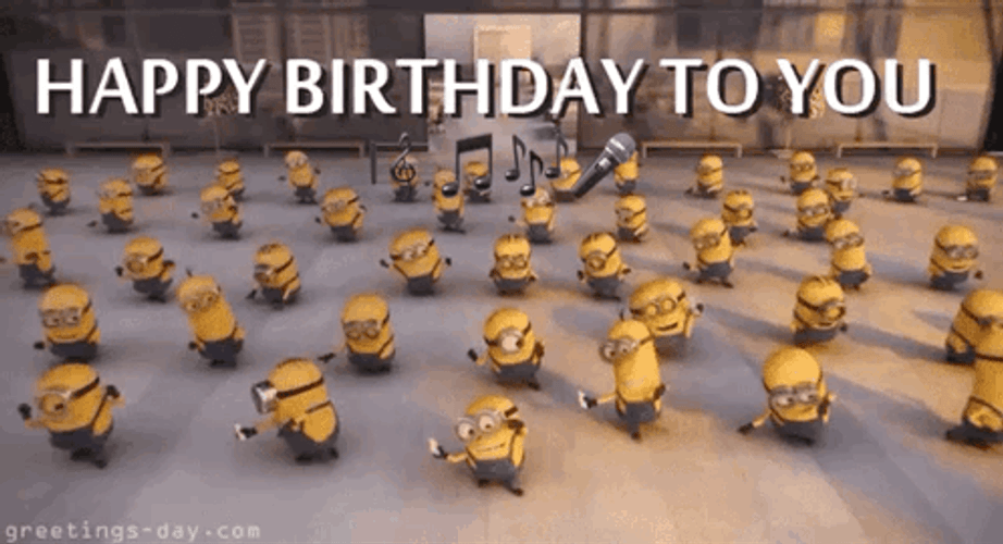 Dancing Minions Funny Happy Birthday Meme GIF