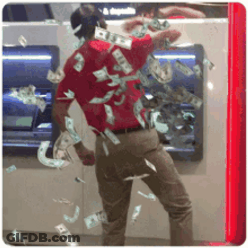 Dancing  Money Bags Atm Cash Overflowing GIF