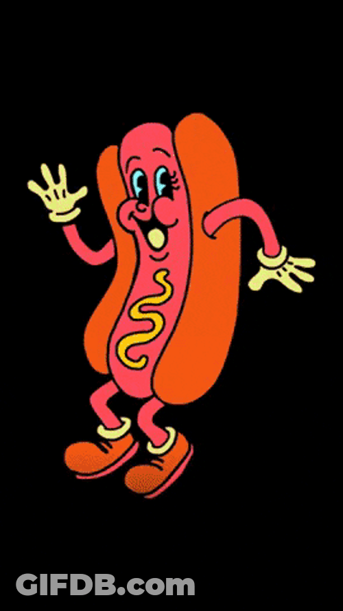 Dancing Neon Hot Dog GIF