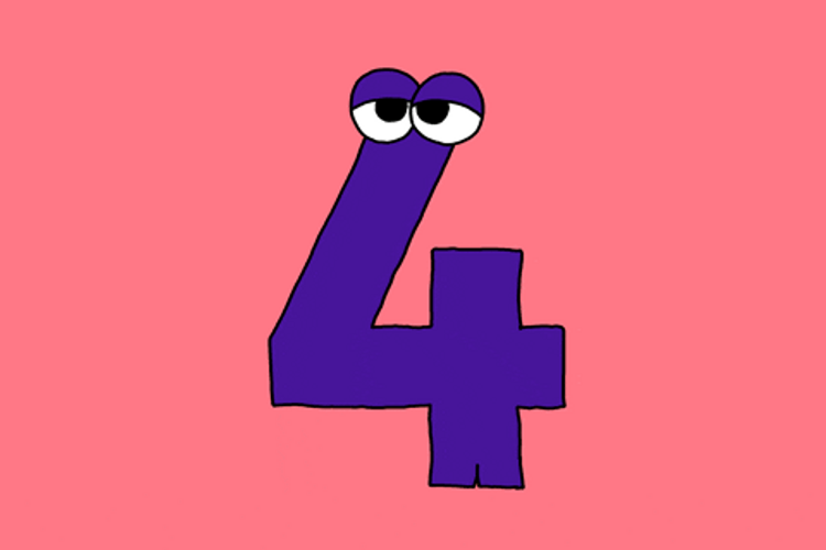 Dancing Number Four GIF