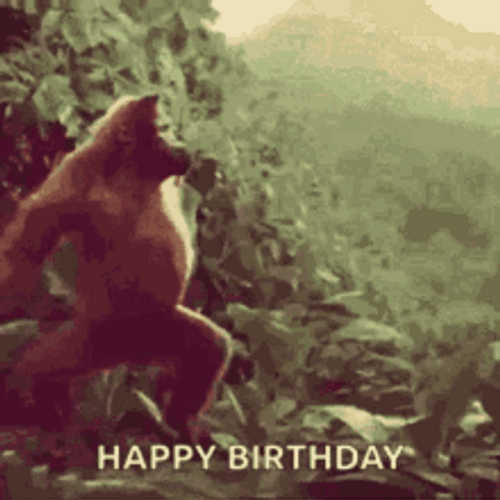 Dancing Orangutan Birthday Greeting GIF