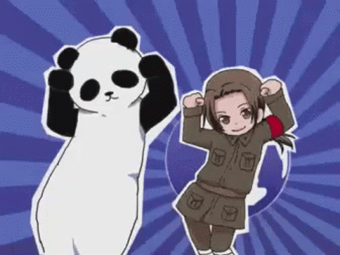 Dancing Panda And China From Hetalia Axis Powers GIF