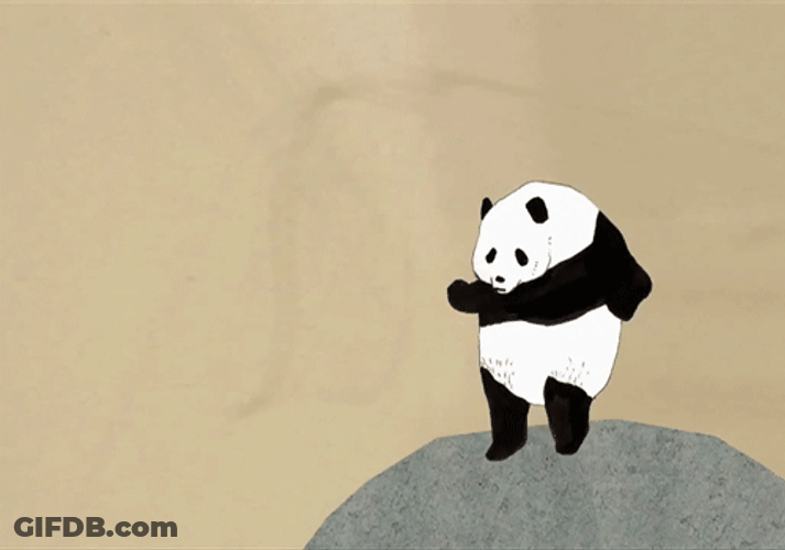 Dancing Panda In A Stone GIF