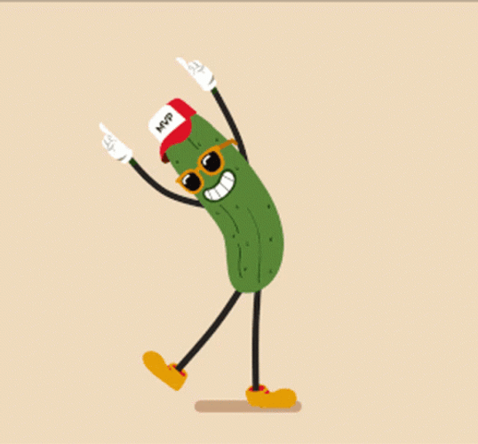 Dancing Pickle Wearing Sunglasses GIF