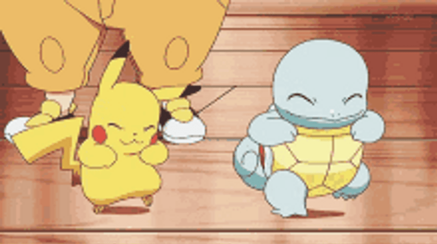 Dancing Pikachu And Squirtle GIF