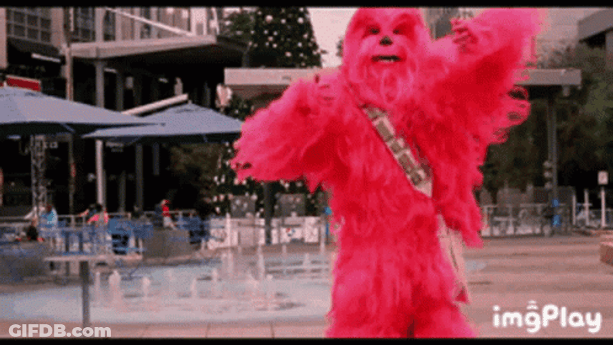 Dancing Pink Chewbacca GIF