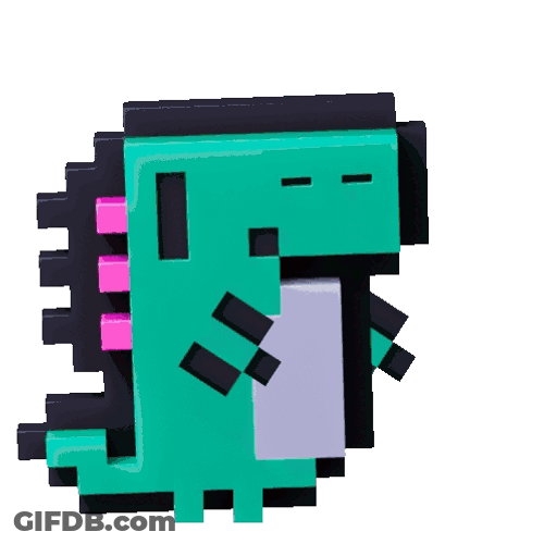 Dancing Pixelated Dino Glitch GIF