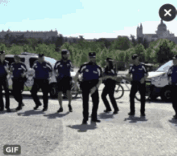 Dancing Police Men Squad GIF