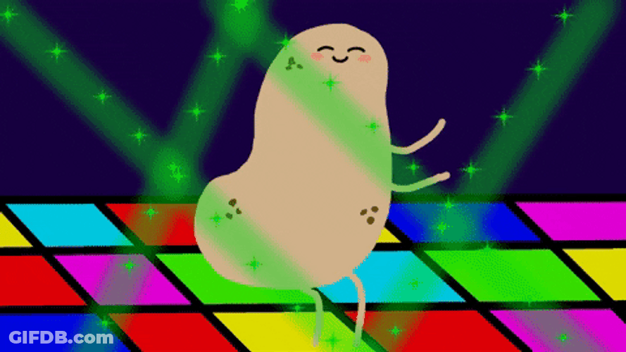 Dancing Potato On Disco GIF