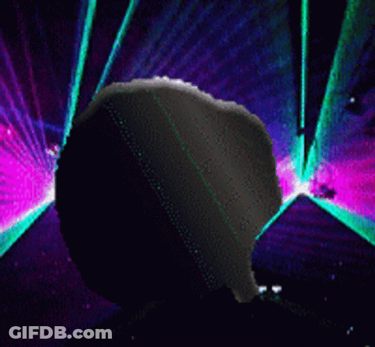 Dancing Pug With Neon Light GIF