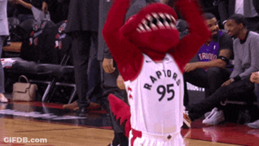 Dancing Red Dino Mascot GIF