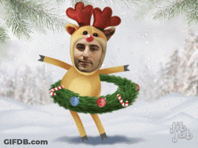 Dancing Reindeer Funny Face GIF
