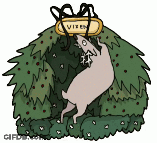 Dancing Reindeer Vixen Merry Christmas GIF